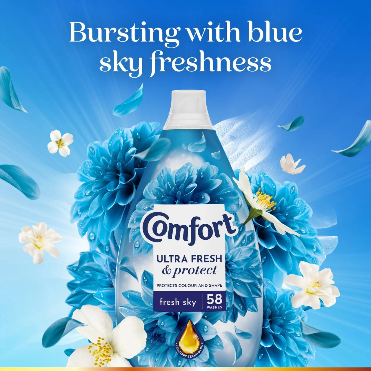 Comfort Intense Ultra Concentrated Fabric Conditioner Freshsky 58 Wash 870ml