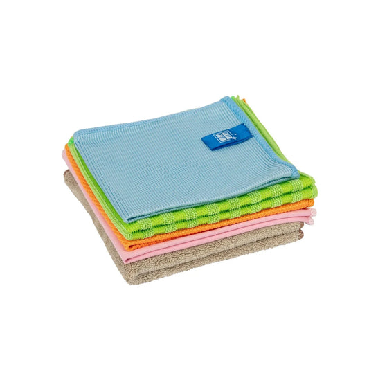 Addis Premium Multi-Purpose Microfibre Cleaning Cloth Set with room ID tags 5 per pack