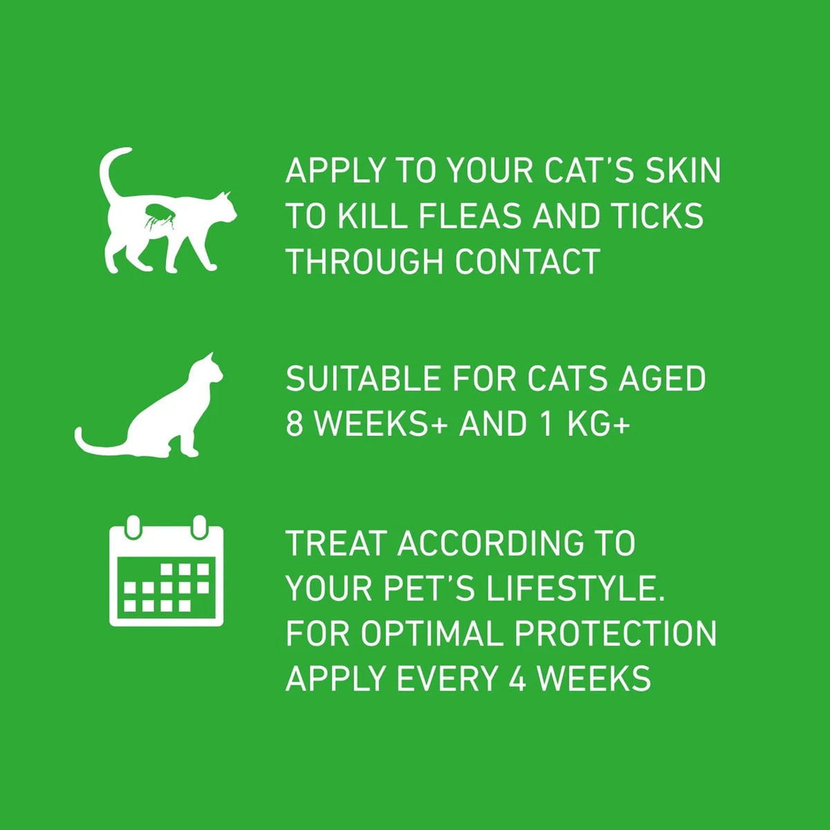 FRONTLINE Plus Flea & Tick Treatment Cat 3 per pack