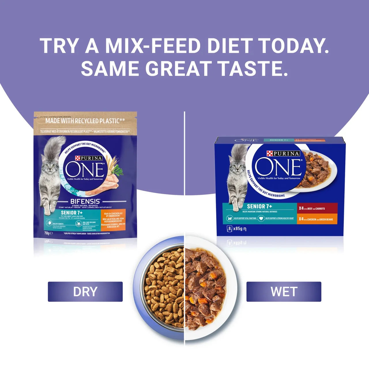 Purina One Senior 7+ Chicken Dry Cat Food 2.8kg