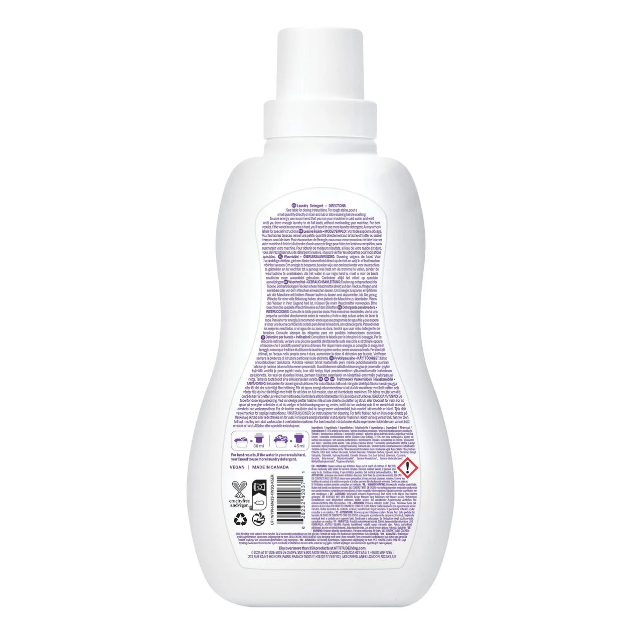 Attitude Little Ones Laundry Detergent Sweet Lullaby 35 Loads 1.05L