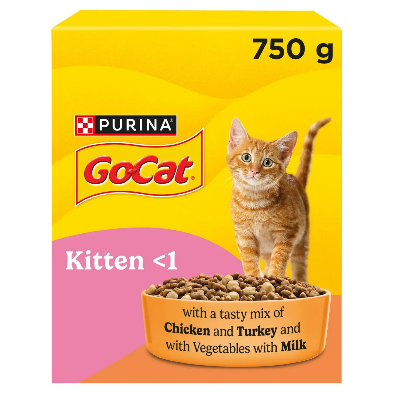 Go-Cat Kitten Chicken Turkey and Milk Dry Cat Food 750g