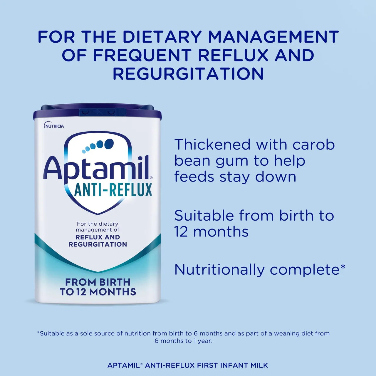 Aptamil Anti-Reflux Baby Milk Formula Powder From Birth Reflux 800g