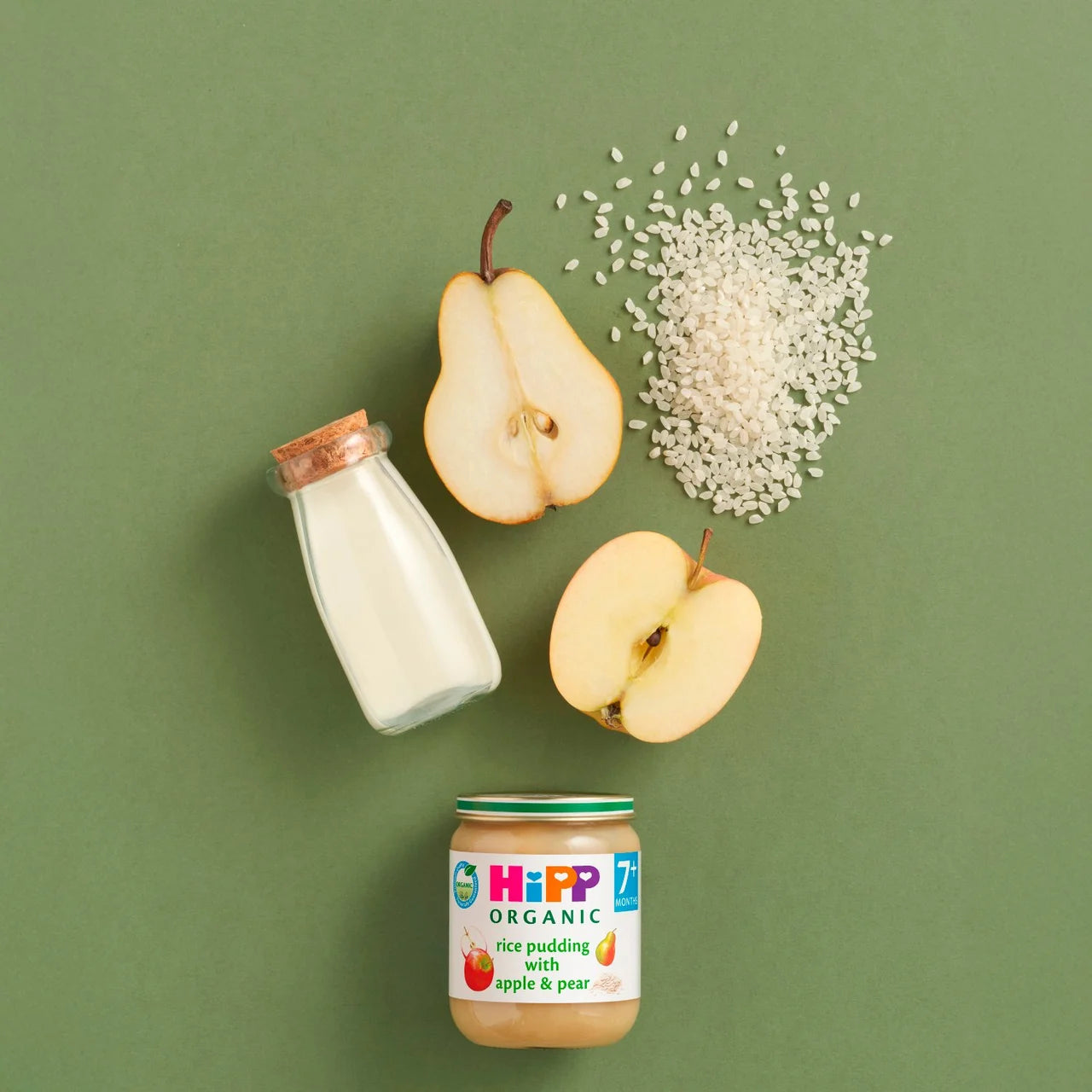 HiPP Organic Rice Pudding with Apple & Pear Baby Food Jar 7+ Months 160g
