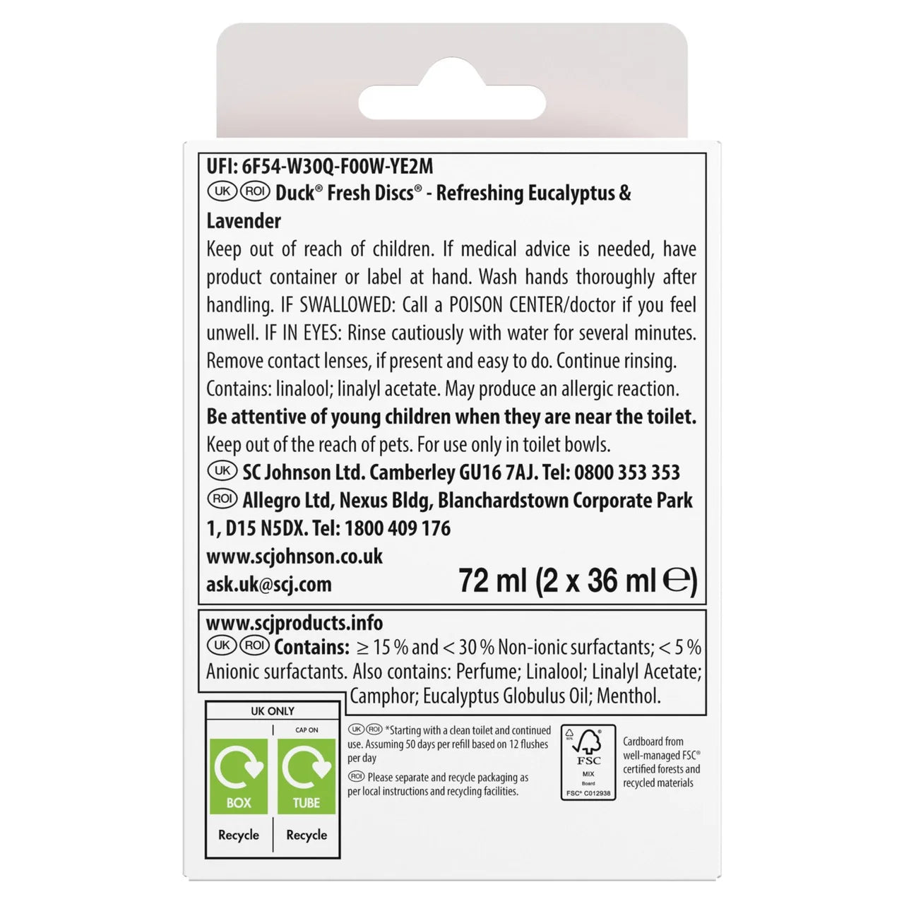 Duck Toilet Fresh Discs Duo Refills Lavender & Eucalyptus 2 x 36ml