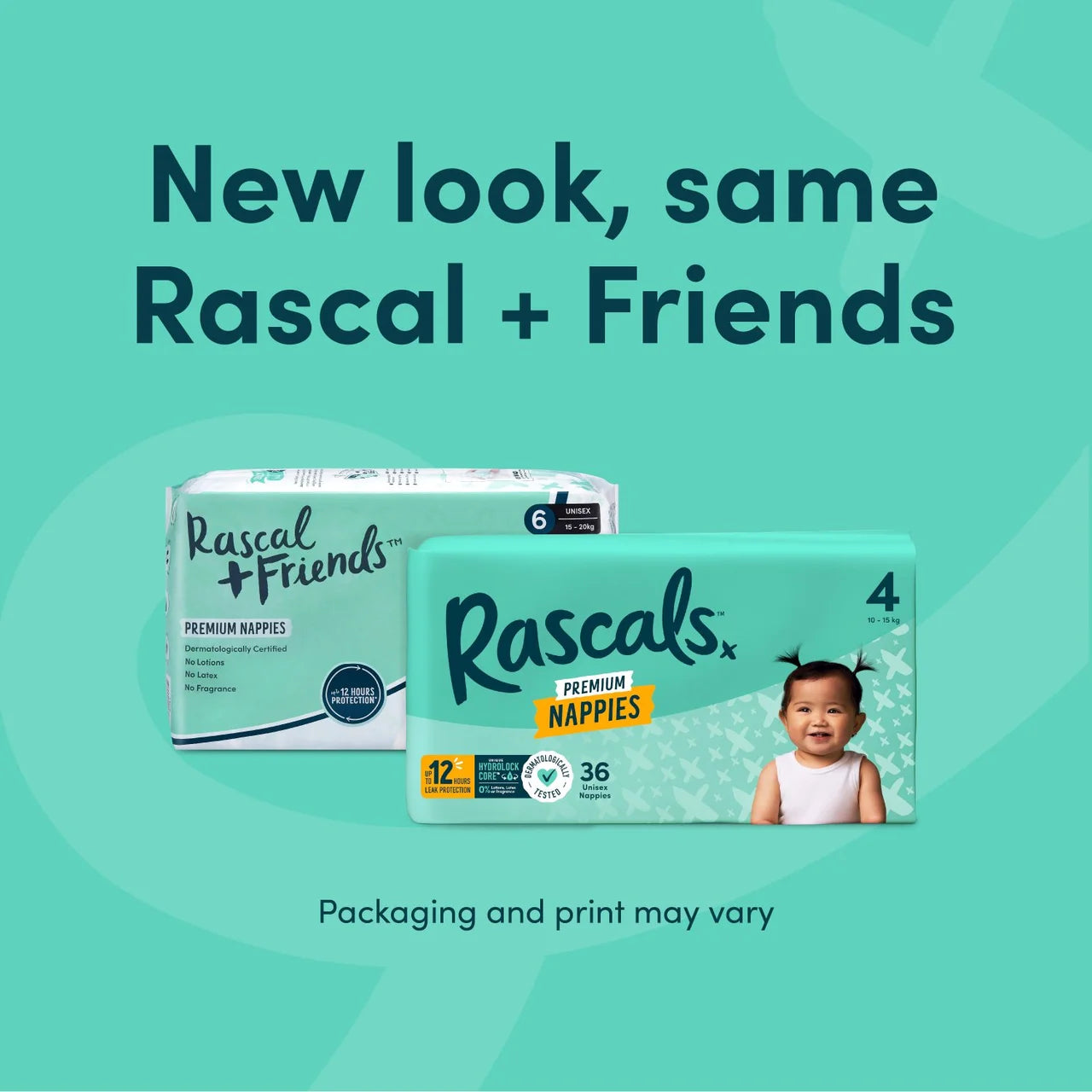 Rascals Premium Nappies, Size 1 (3-5kg) 54 per pack