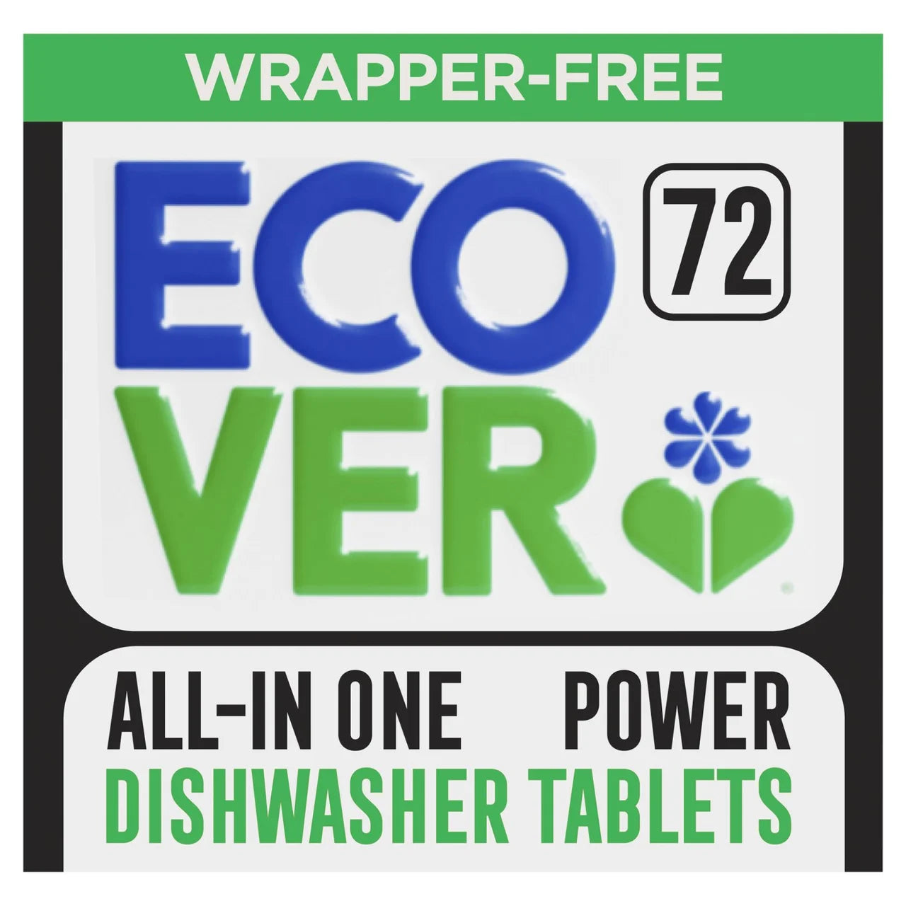 Ecover All-In-One Power Dishwasher Tablets, 72 Tablets
