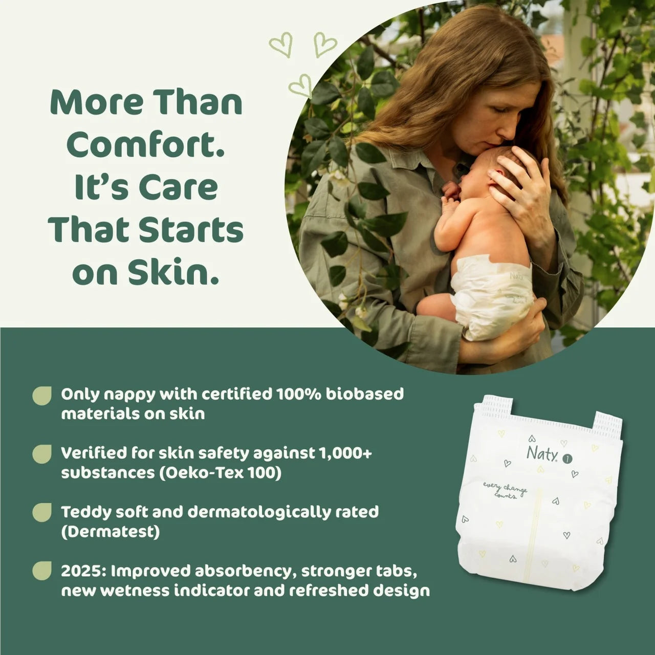 Naty BioEmbrace Nappies Size 1 (2-5kg) 25 per pack