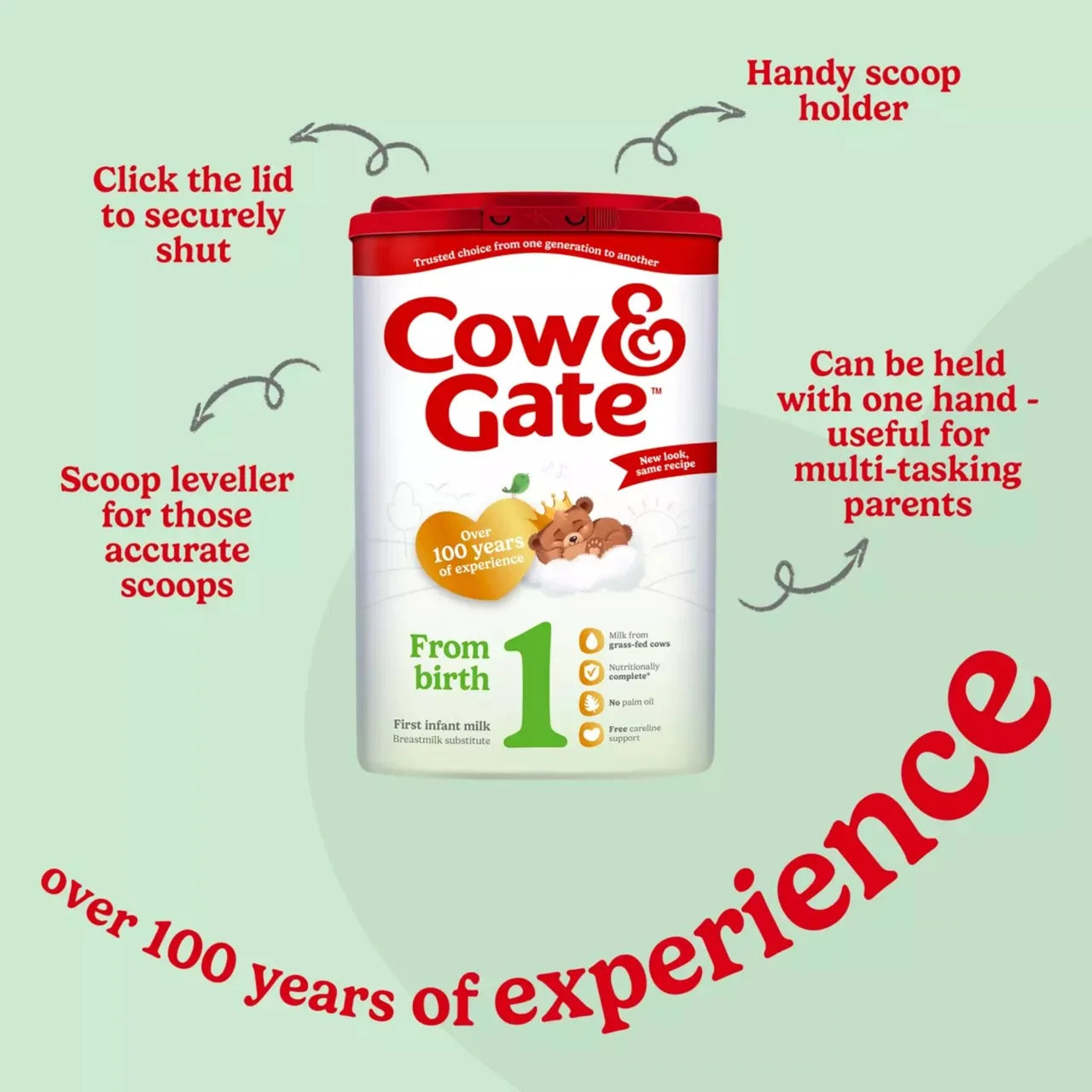 Cow & Gate 1 First Infant Baby Milk Formula Powder from Birth 800g