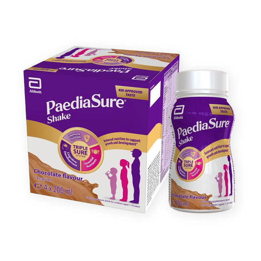 PaediaSure Shake Chocolate Nutritional Supplement Drink, 1-10 Yrs Multipack 200ml x 4