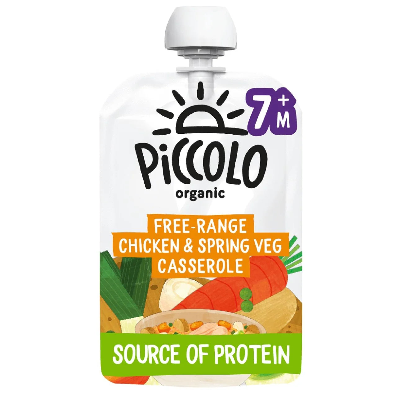 Piccolo Chicken & Spring Veg Casserole Baby Food Pouch 7+ Months 130g