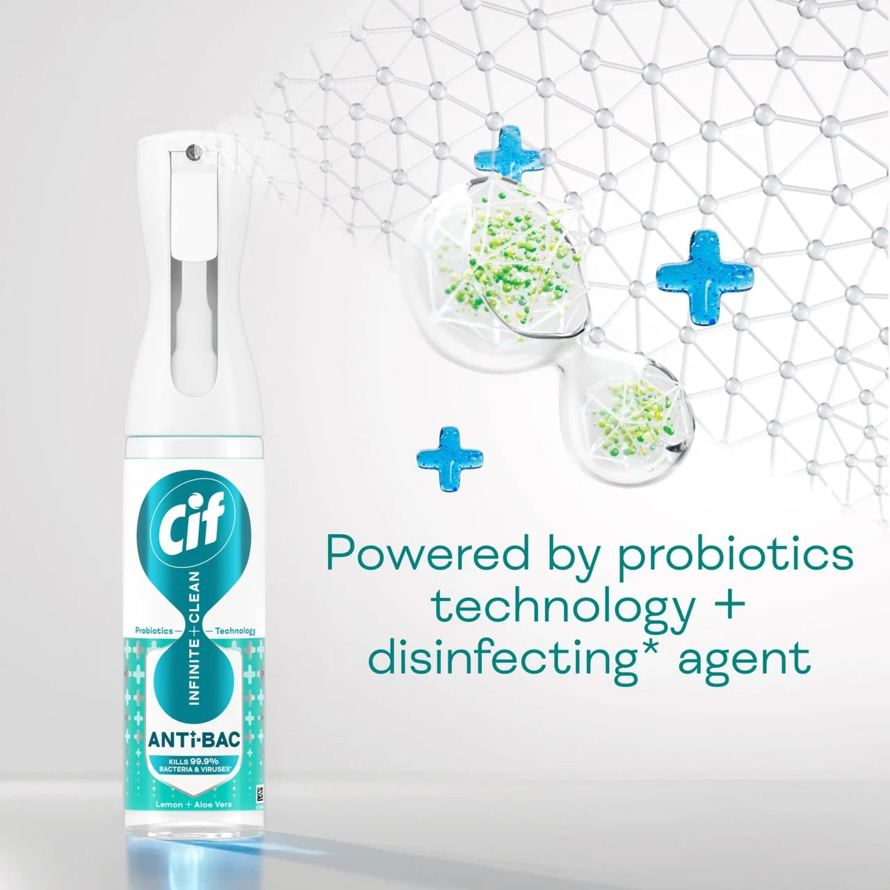 Cif Infinite Clean Anti-Bac All in One Cleaner Spray Lemon & Aloe Vera 280ml