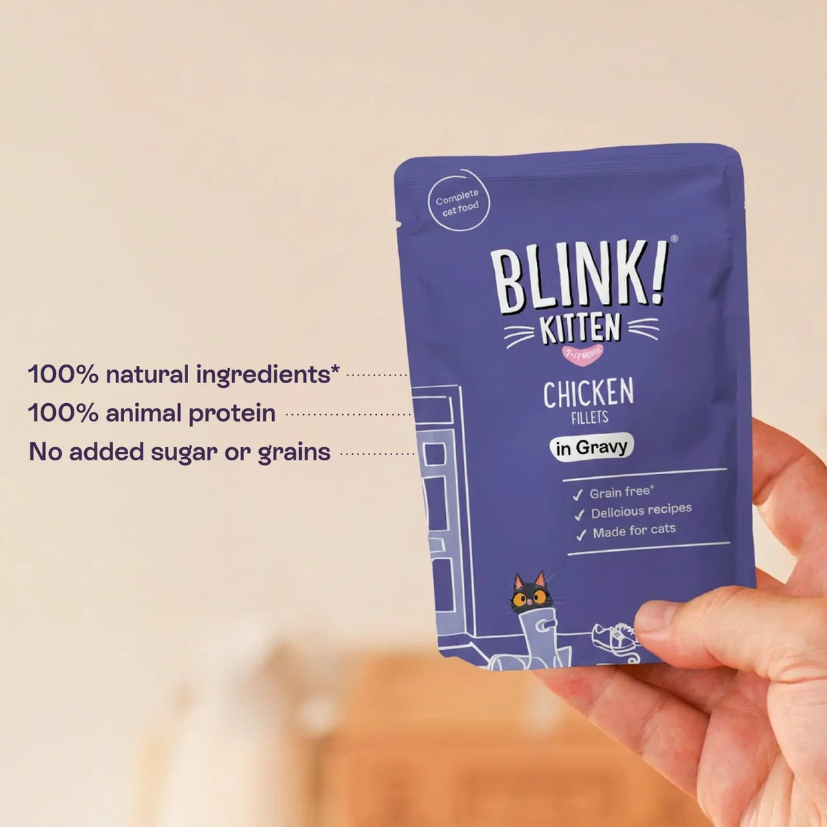 Blink Kitten Chicken Fillets Pouch Selection in Gravy 8 x 85g