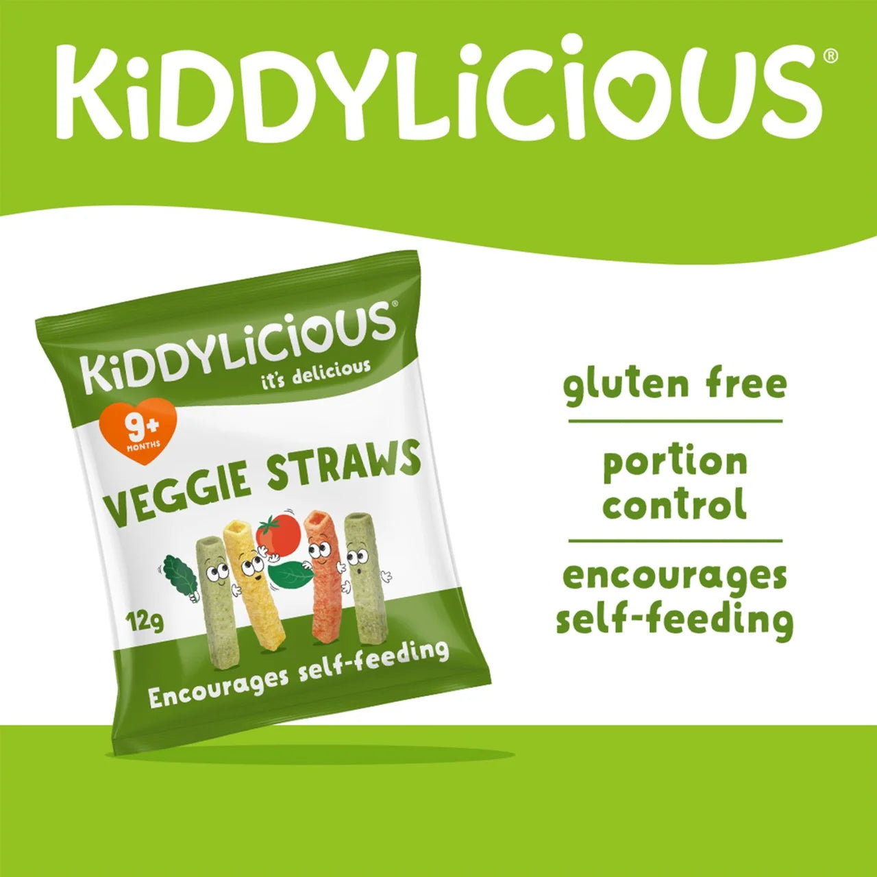 Kiddylicious Veggie Straws Baby Snacks Big Pack 10 x 12g
