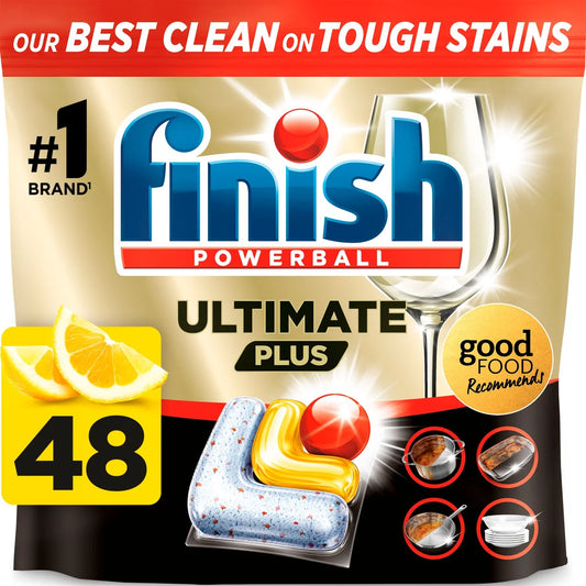 Finish Ultimate Plus All In One Lemon Dishwasher Tablets Lemon 48 per pack