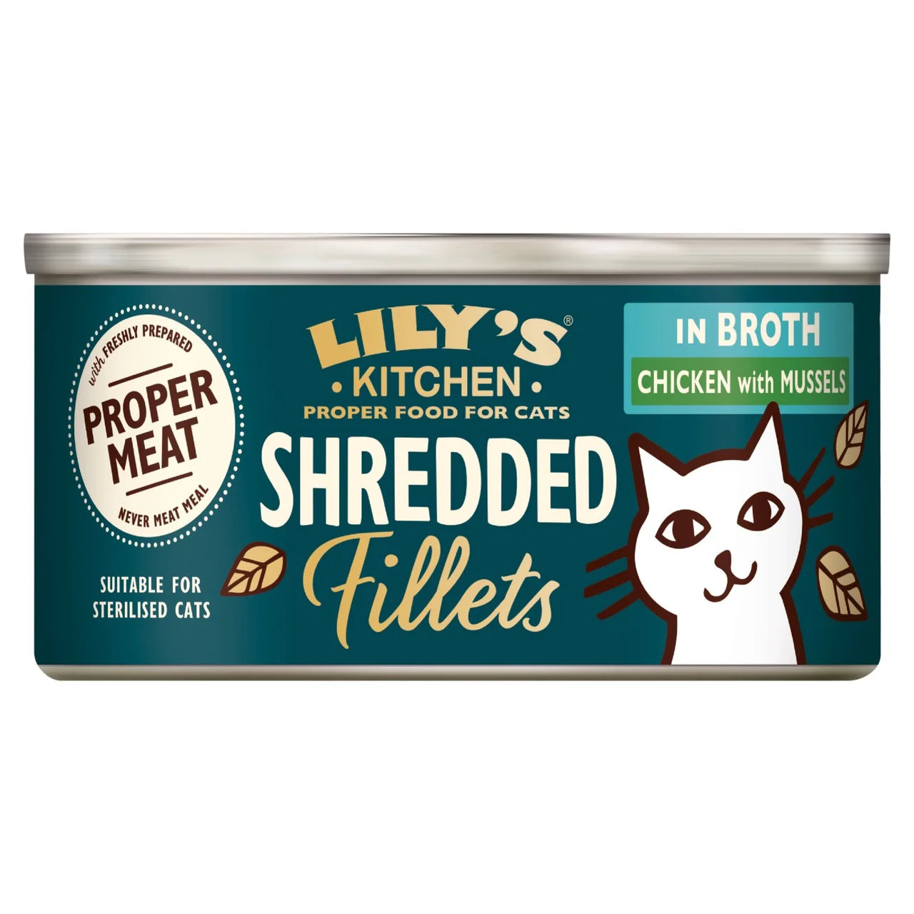 Lily's Kitchen Shredded Fillets Chicken & Mussels in Broth Wet Cat Food 70g
