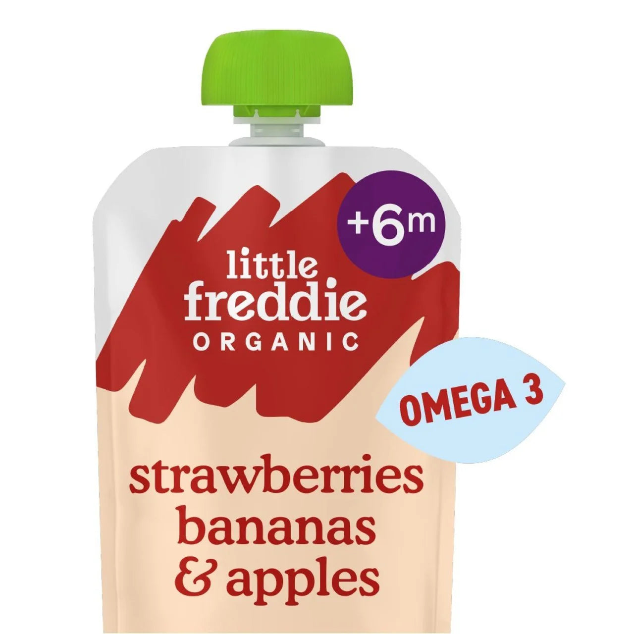 Little Freddie Strawberry, Banana & Apple Baby Pouch 6+ Months 90g