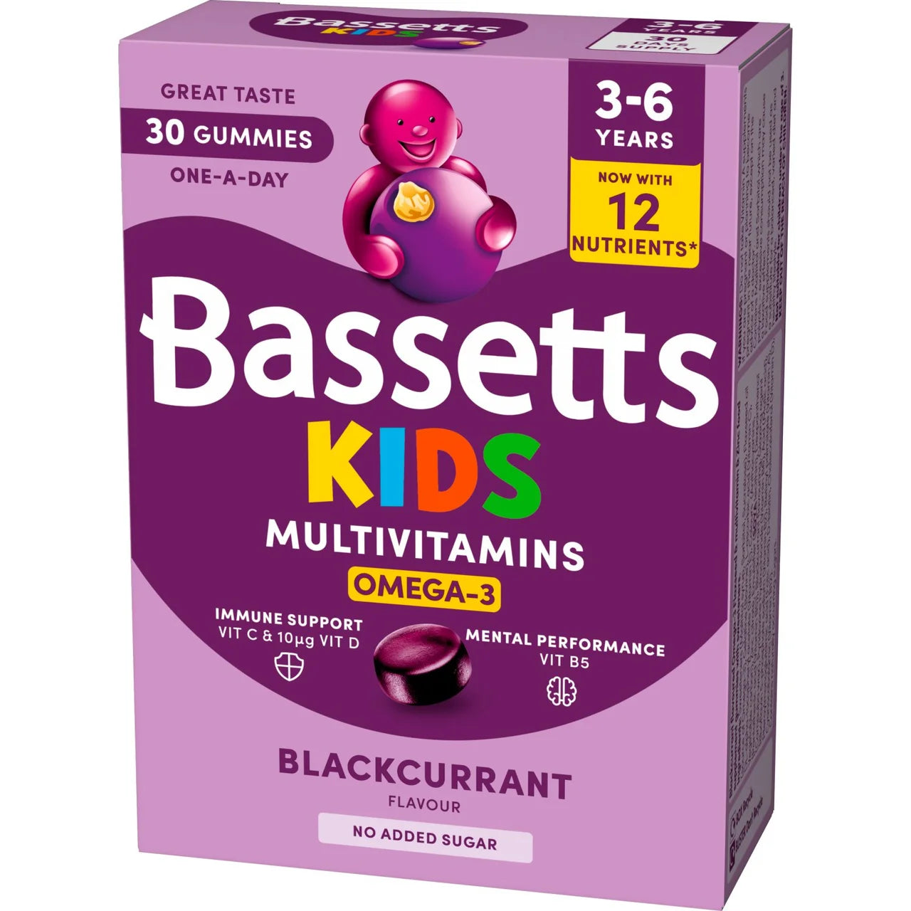 Bassetts Blackcurrant & Apple Omega 3 & Multivitamins 3-6yrs , 30 per pack