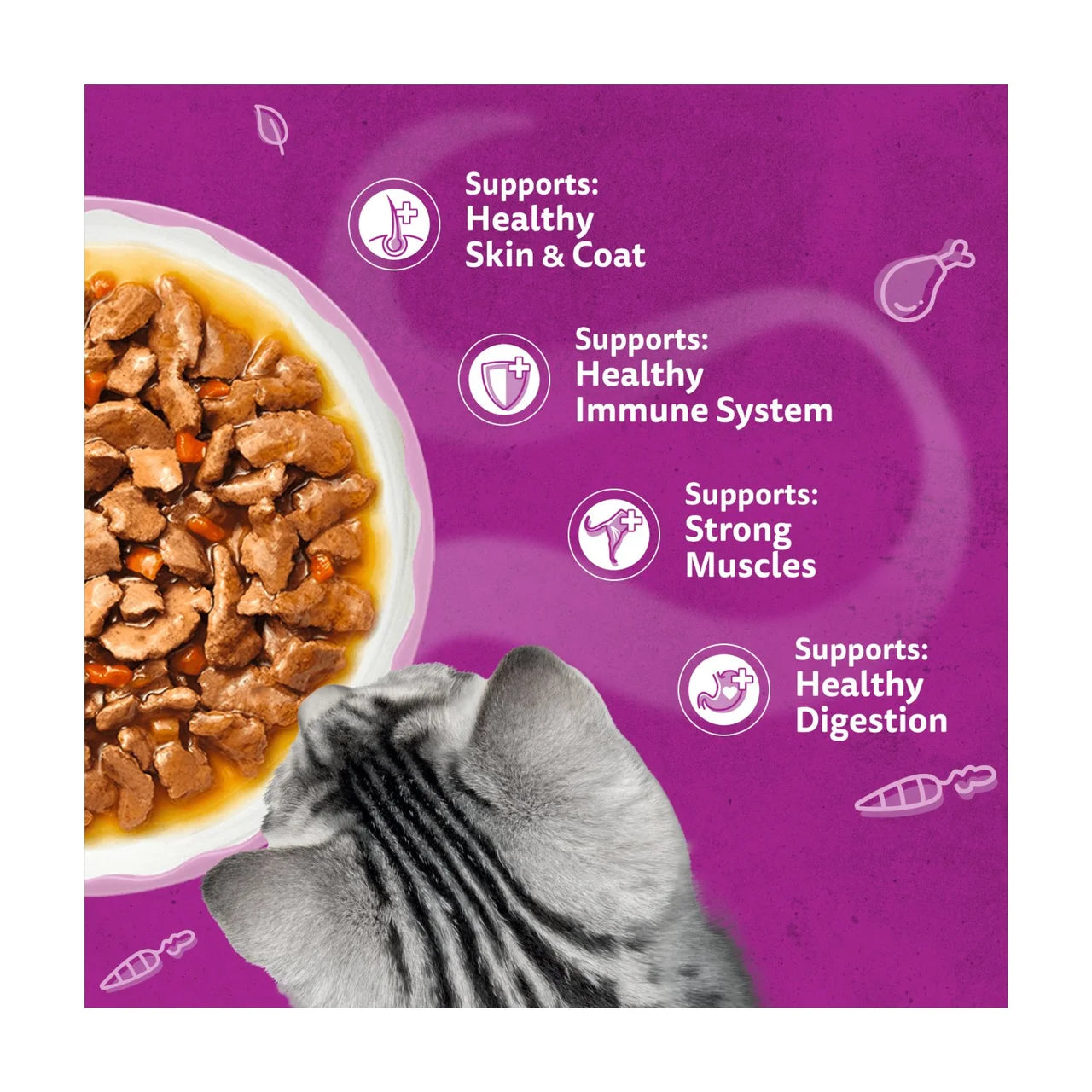 Whiskas 1+ Wet Cat Food Pouches Aromatic Fusion in Gravy 12 x 85g