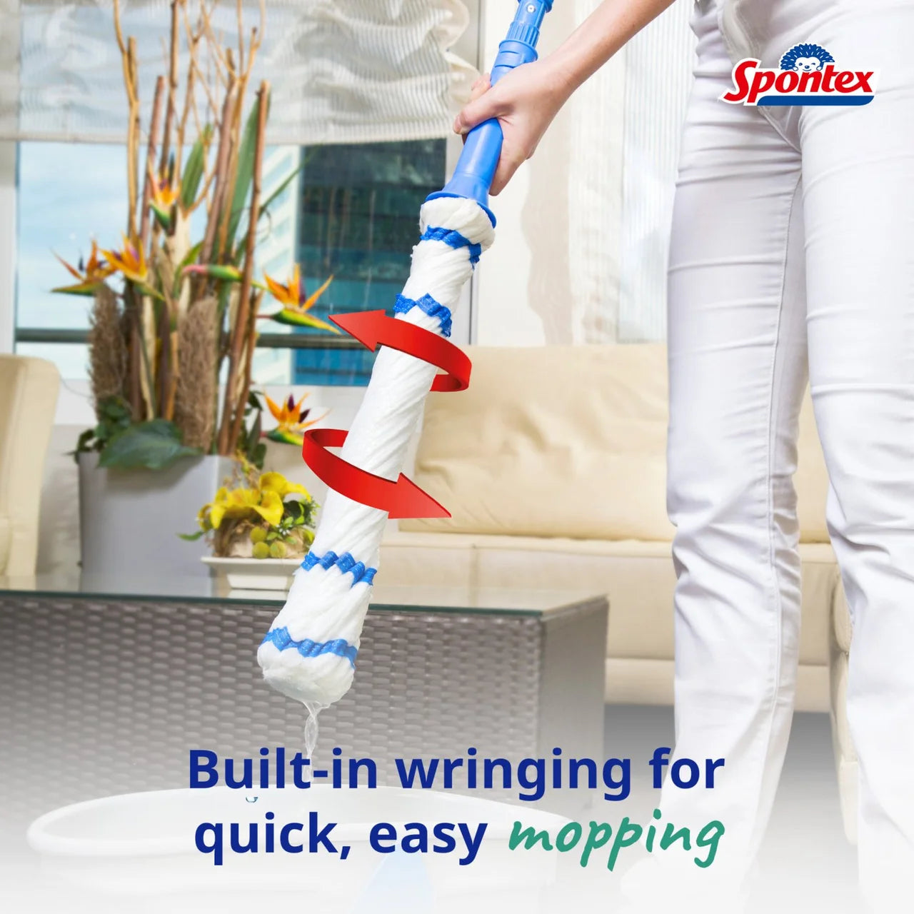 Spontex Twist Microfibre Mop & Bucket Compact Kit