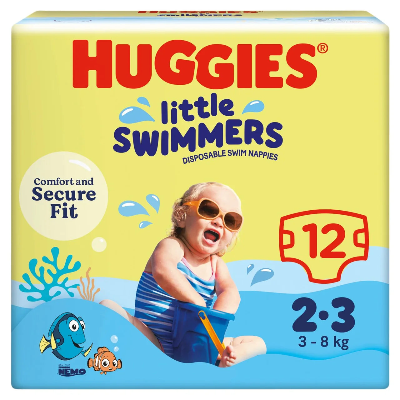 Huggies Little Swimmers Swim Nappies, Size 2-3 (3-8kg) 12 per pack