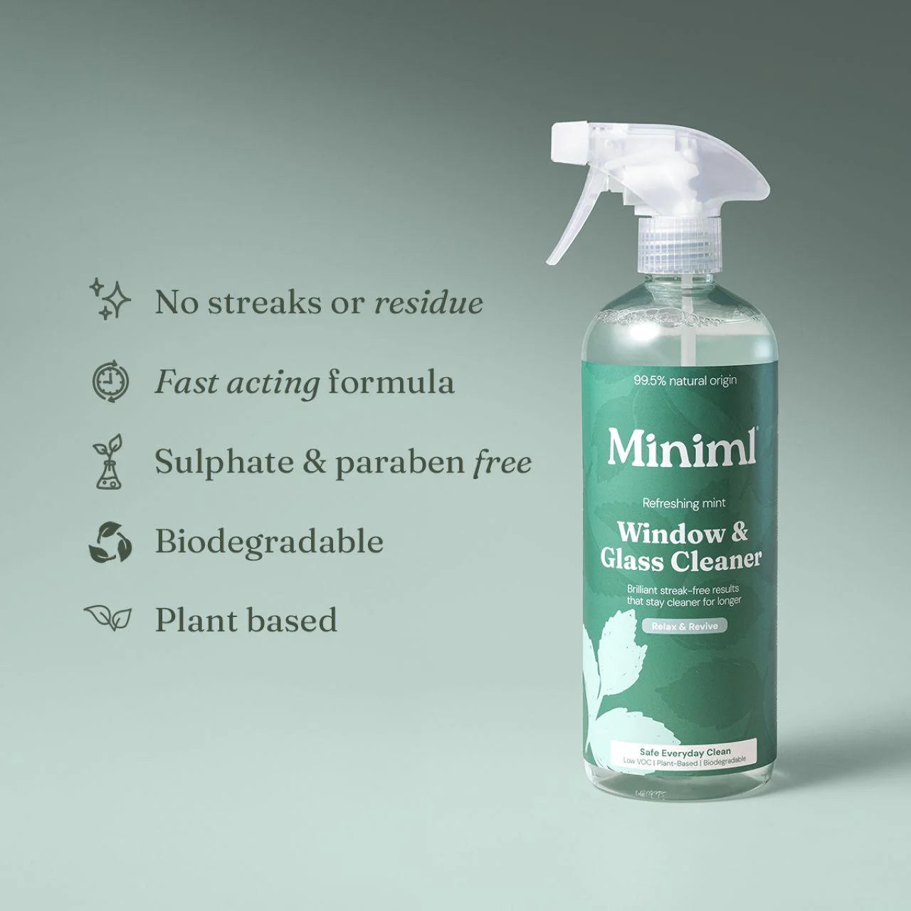 Miniml Mint Window & Glass Cleaner Spray 750ml