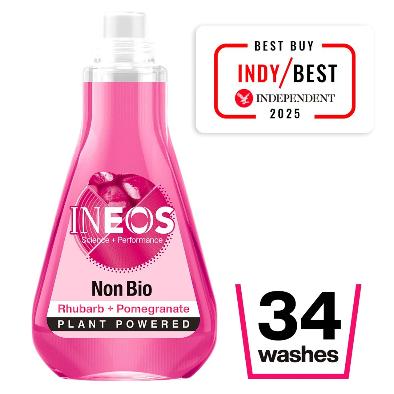 INEOS Non Bio Laundry Liquid Detergent Rhubarb + Pomegranate 33 Washes 1000ml