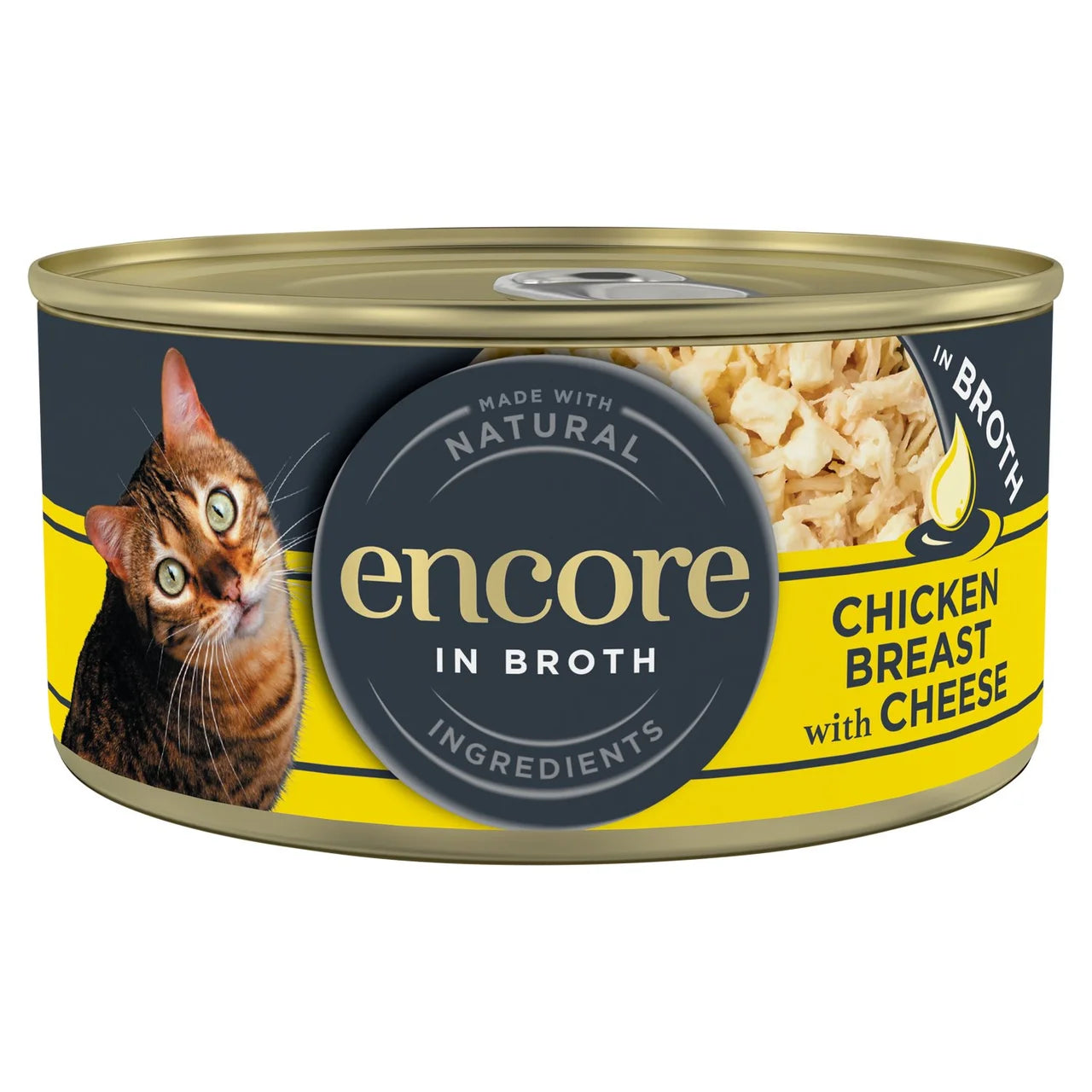 Encore Natural Wet Cat Food Tin Chicken Breast with Cheese in Broth 70g