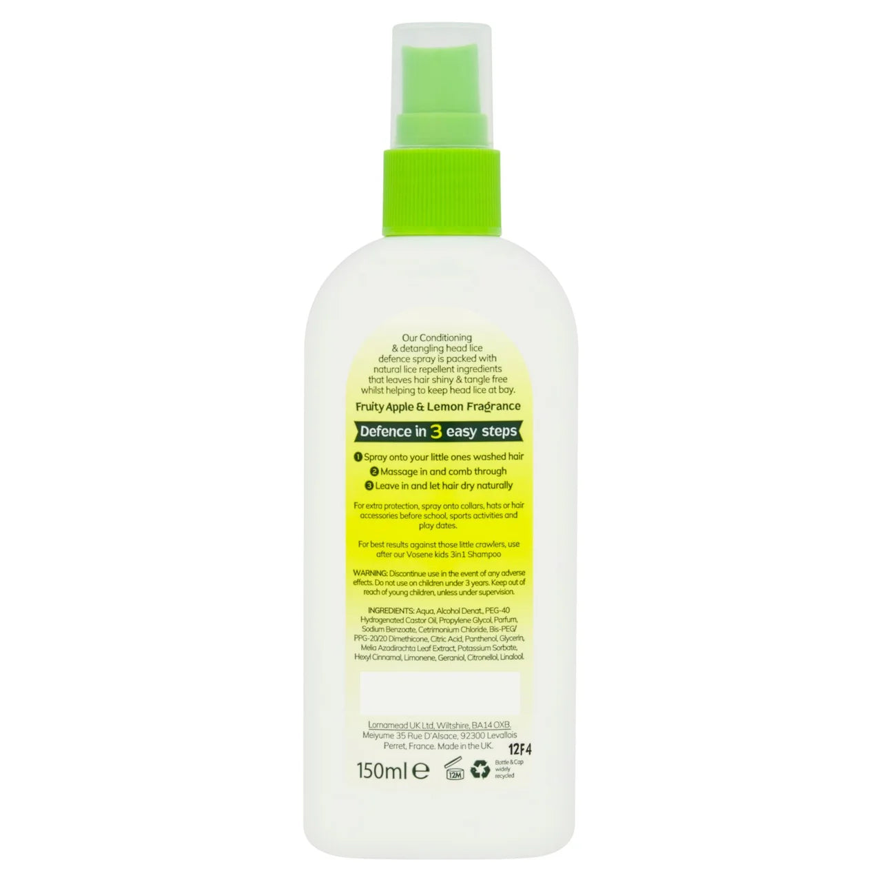 Vosene Kids Defence Spray Apple and Lemon Fragrance 150ml