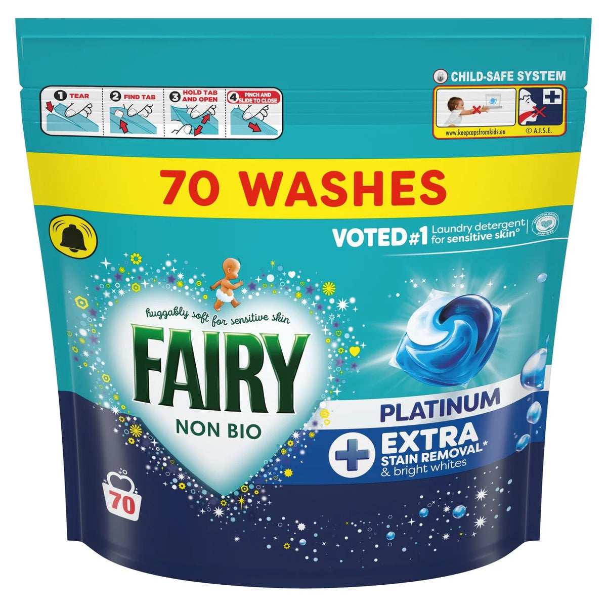 Fairy Platinum Non Bio Pods Washing Capsules 70 Washes