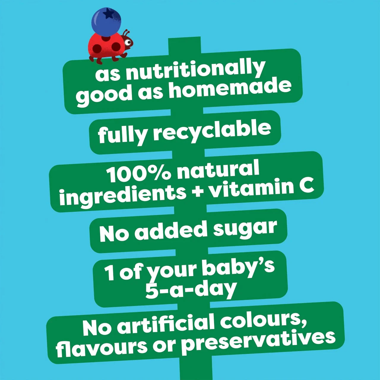 Heinz Apple & Blueberries Baby Food Fruit Pouch 6+ Months 100g