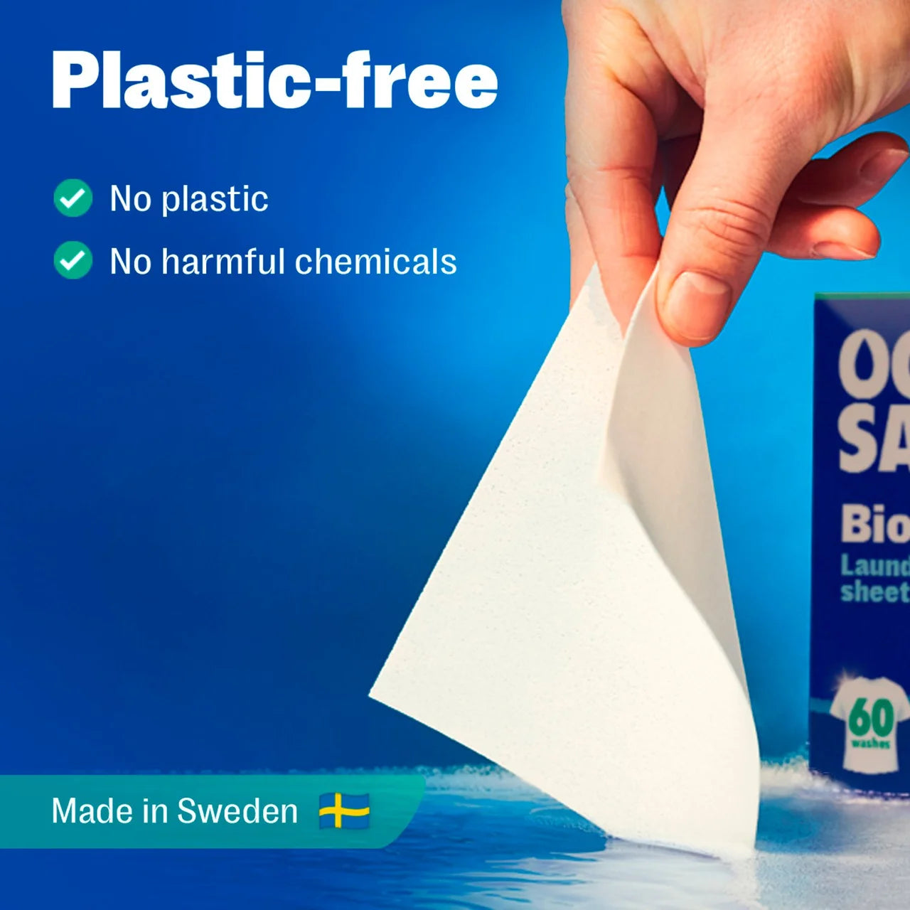 OceanSaver Plastic Free Bio Laundry Detergent Sheets 60 per pack