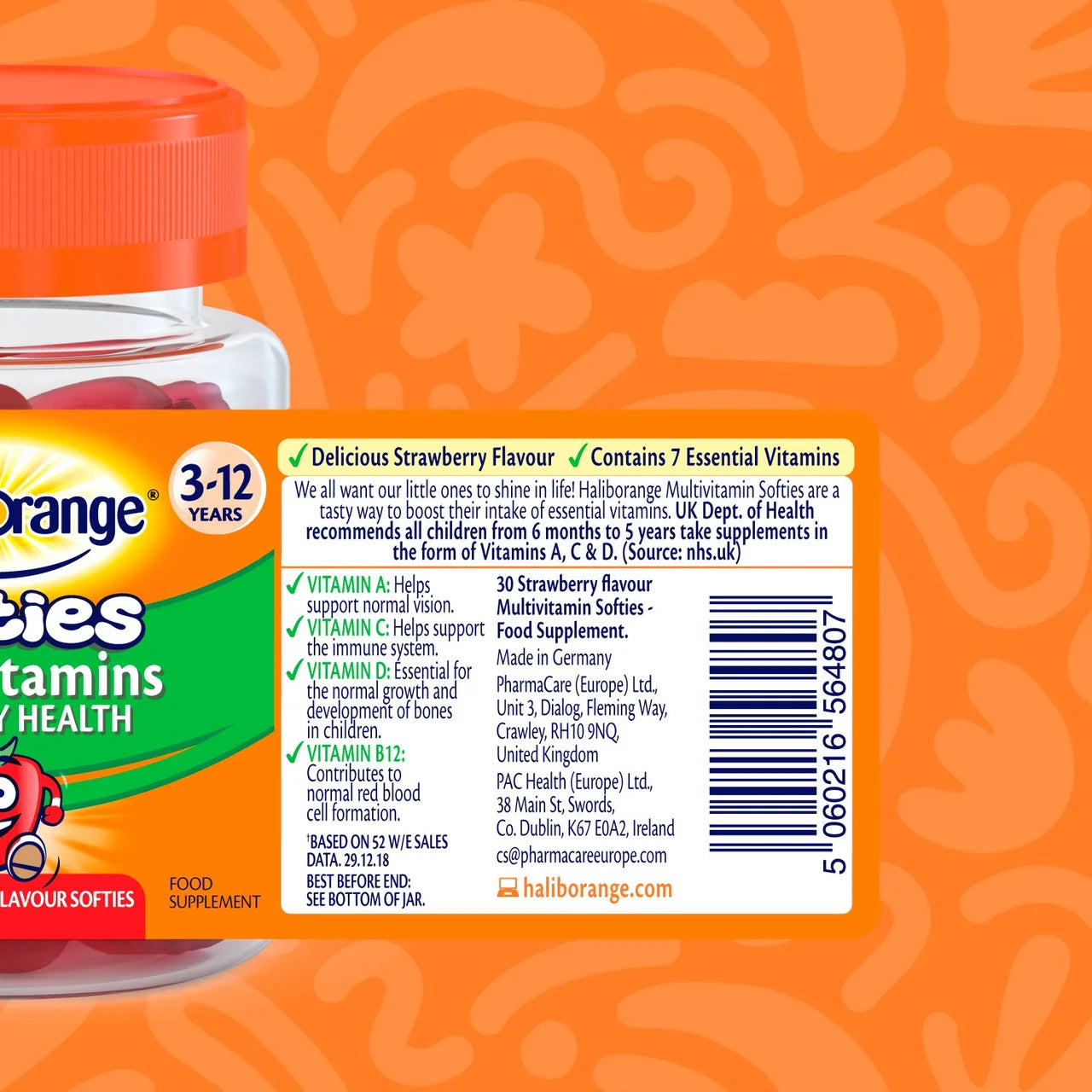 Haliborange Kid's Softies Multivitamins Strawberry Gummies 3-12yrs 30 per pack