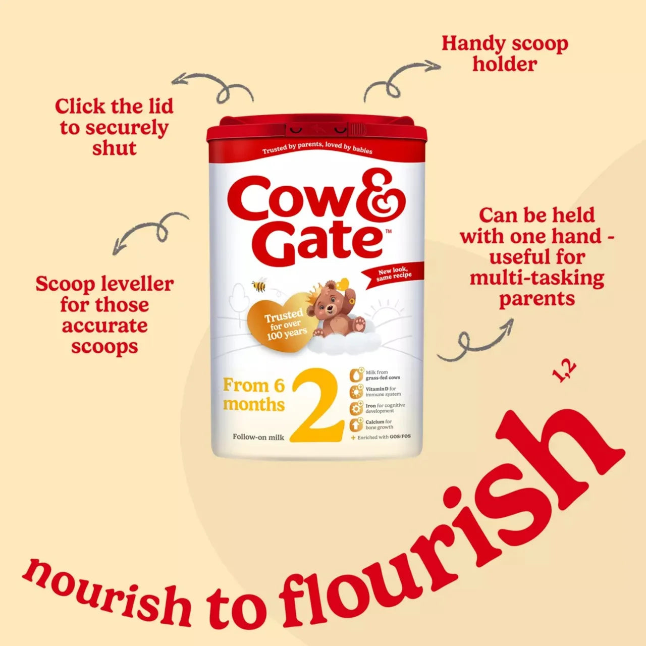 Cow & Gate 2 Follow On Baby Milk Formula Powder 6-12 Months , 800g