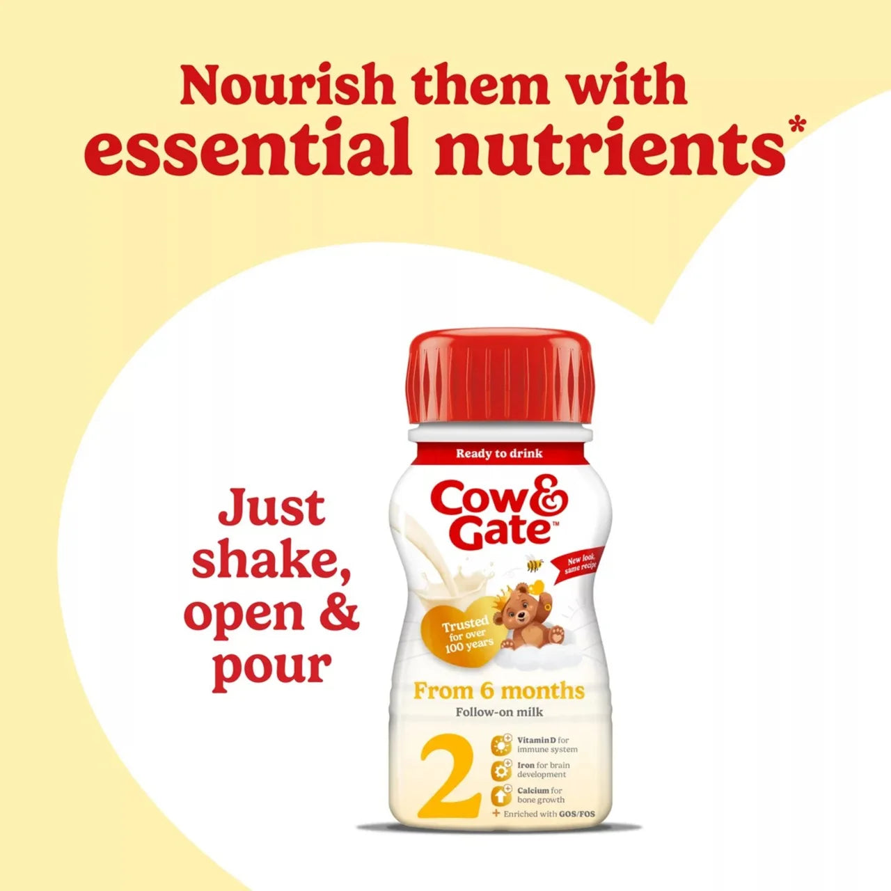 Cow & Gate 2 Follow On Baby Milk Formula Liquid Ready to Feed 6-12 Months , 6 x 200ml
