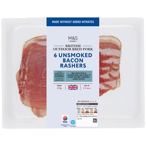 M&S British 6 Unsmoked Bacon Rashers