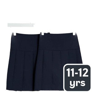 M&S 2Pk Pleated Skirt, 11-12 Years, Navy