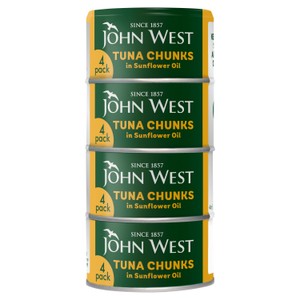 John West Tuna Chunks in Sunflower Oil 4x125g (102g drained)l