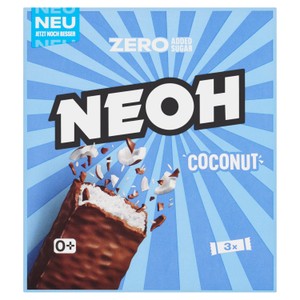 NEOH Coconut Chocolate Bar Multipack, 3 Bars ,No Added Sugar, High Fibre