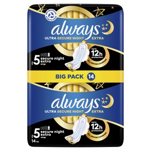 Always Ultra Sanitary Towels Secure Night Extra (Size 5)