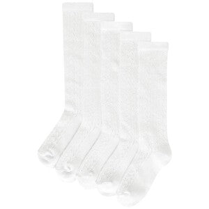 M&S Girls Knee High Pelerine Socks, 4-7, White
