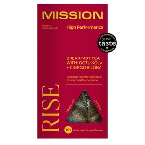 MISSION Rise English Breakfast Tea Bags with Ginkgo Biloba + Gotu Kota