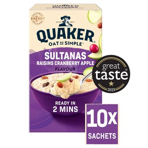 Quaker Oat So Simple Sultanas & Raisins Fruit Porridge Sachets Cereal