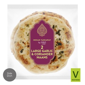 M&S 2 Large Garlic & Coriander Naans