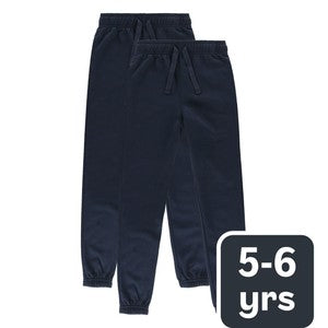 M&S Kids Cotton-Rich Joggers, 5-6 Years, Navy