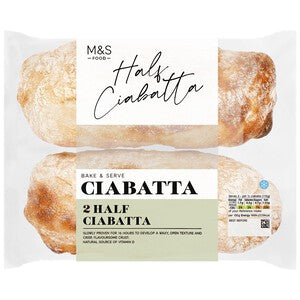 M&S 2 Half Ciabatta