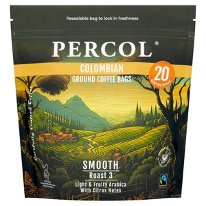Percol Colombian Fairtrade Coffee Bags 20 Pack