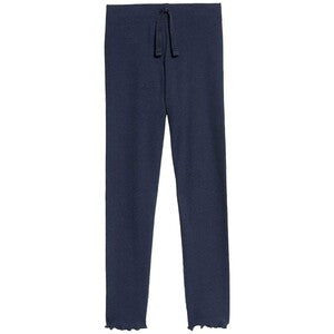 M&S Cotton Rich Plain Rib Leggings, 4-5 Years, Navy