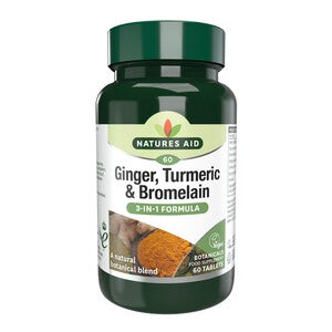 Natures Aid Ginger, Turmeric & Bromlelain Supplement Tablets