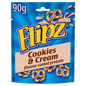 Flipz Cookies & Cream Flavour Coated Pretzels Snacks Pouch